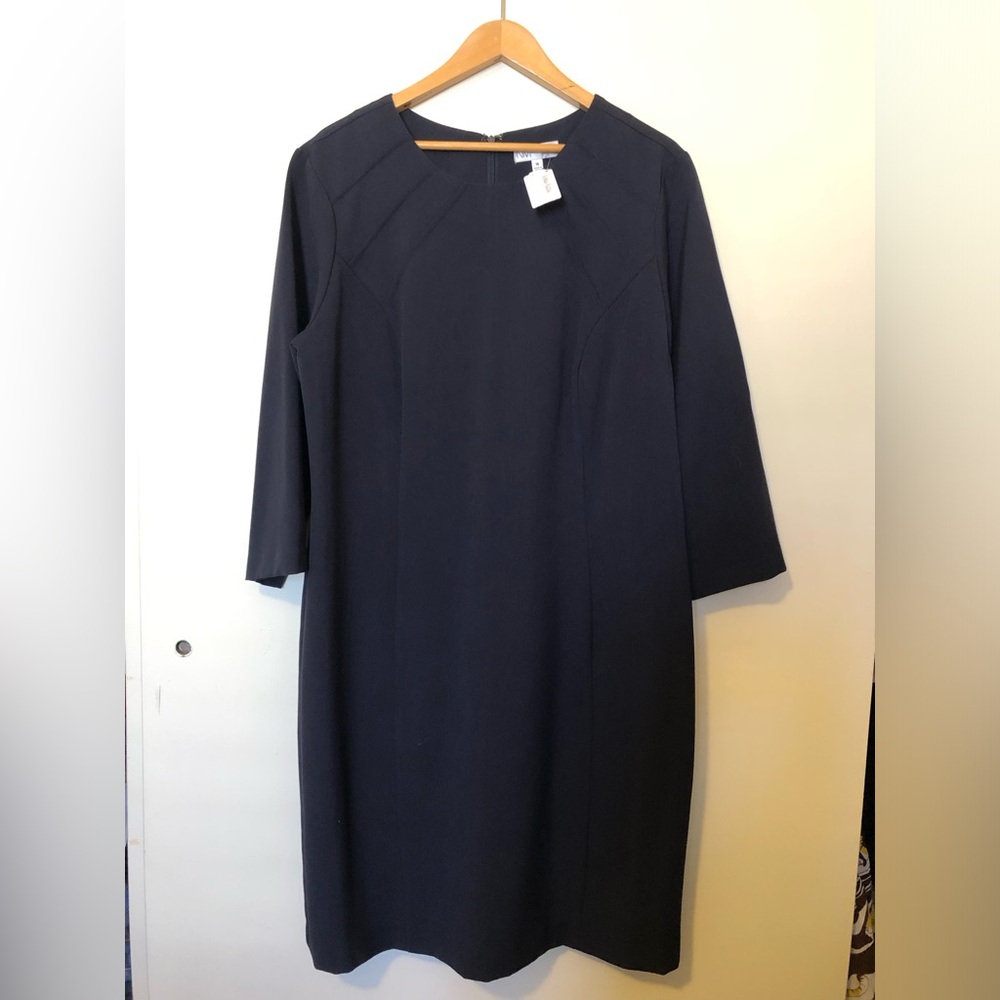 Neiman Marcus Blue Sheath Dress with Raglan Sleeves